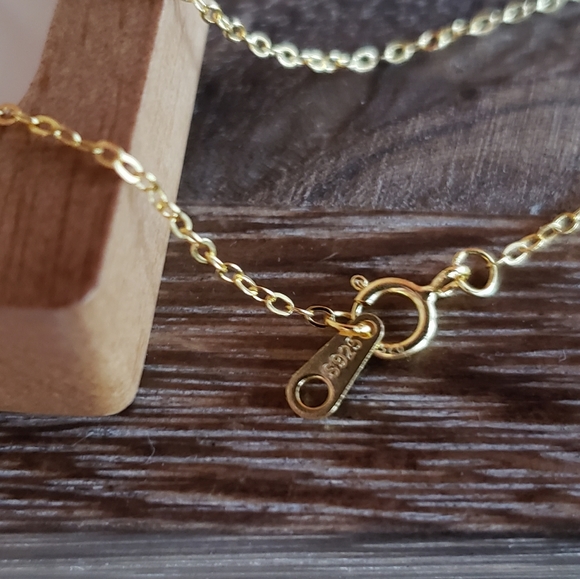 Swiss blue topaz heart diamond gold necklace - Picture 4 of 4